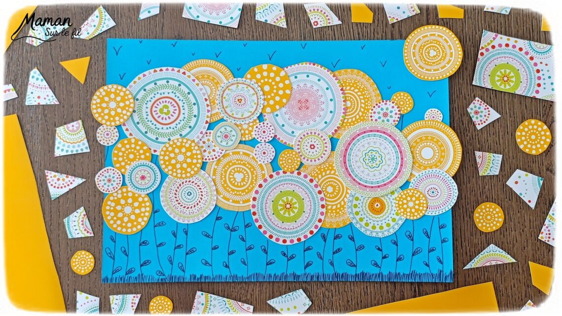 Créer un champ de fleurs Mandalas avec une boite de récup' : activité créative, récup' et manuelle enfants - Recyclage, surcyclage d'une jolie boîte en carton - Découpage des mandalas pour en faire des fleurs, collage, dessin - Décoration DIY Fait maison - Arts visuels et Bricolage facile - Thème fleurs, nature, printemps, jardin - Bricolage et décoration sympa et facile - Arts visuels maternelle et élémentaire - Cycles 1 et 2 - Créativité - tutoriel photos - mslf