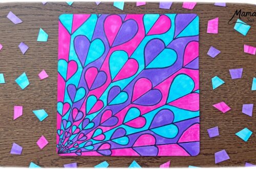 Créer une carte Envolée de coeurs pour la fête des mères : activité créative, dessin et manuelle enfants - Dessin et géométrie pour la base - Utillisation du rapporteur et de la règle - Dessiner des coeurs - Symétrie pour le coloriage - Zen art ou art thérapie - Détente, relaxation, gestion du stress - - Cadeau DIY - Décoration DIY Fait maison - Arts visuels et Bricolage facile - Thème amour, amitié, Saint Valentin, fête des grands-mères, mères, grands-pères, pères - Bricolage et décoration sympa et facile - Arts visuels maternelle et élémentaire - Cycles 1 et 2 - Créativité - tutoriel photos - mslf