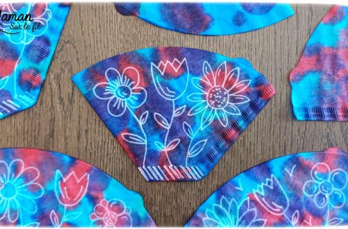 Fleurs avec des filtres à café et de l'encre : activité créative, peinture, dessins et manuelle enfants - Expérience magique grâce aux dessins faits au marqueur Peinture Posca blanc - Magie avec les fleurs qui apparaissent quand on dépose les gouttes d'encre à la pipette - Motricité fine - Décoration DIY Fait maison - Arts visuels et Bricolage facile - Thème fleurs, nature, printemps, jardin - Bricolage et décoration sympa et facile - Arts visuels maternelle et élémentaire - Cycles 1 et 2 - Créativité - tutoriel photos et vidéo - mslf