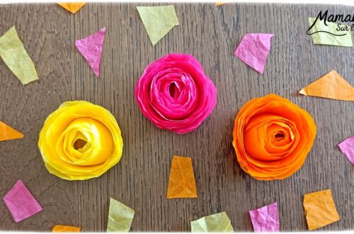 Fabriquer des roses à offrir pour la fête des mères avec des cercles de papier de soie : activité créative, récup' et manuelle enfants - Recyclage, surcyclage de papiers de soie pour la fleur et de rouleaux de papier toilette PQ en carton pour le support - Géométrie et cercles - Découpage et collage Cadeau DIY - Décoration DIY Fait maison - Arts visuels et Bricolage facile - Thème fleurs, nature, printemps, jardin, fête des grands-mères, mères, grands-pères, pères, amour, saint-valentin - Bricolage et décoration sympa et facile - Arts visuels maternelle et élémentaire - Cycles 1 et 2 - Créativité - tutoriel photos et vidéo - mslf