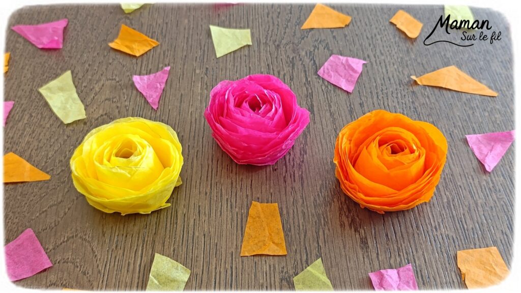 Fabriquer des roses à offrir pour la fête des mères avec des cercles de papier de soie : activité créative, récup' et manuelle enfants - Recyclage, surcyclage de papiers de soie pour la fleur et de rouleaux de papier toilette PQ en carton pour le support - Géométrie et cercles - Découpage et collage Cadeau DIY - Décoration DIY Fait maison - Arts visuels et Bricolage facile - Thème fleurs, nature, printemps, jardin, fête des grands-mères, mères, grands-pères, pères, amour, saint-valentin - Bricolage et décoration sympa et facile - Arts visuels maternelle et élémentaire - Cycles 1 et 2 - Créativité - tutoriel photos et vidéo - mslf