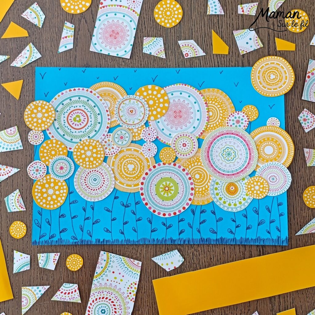 Créer un champ de fleurs Mandalas avec une boite de récup' : activité créative, récup' et manuelle enfants - Recyclage, surcyclage d'une jolie boîte en carton - Découpage des mandalas pour en faire des fleurs, collage, dessin - Décoration DIY Fait maison - Arts visuels et Bricolage facile - Thème fleurs, nature, printemps, jardin - Bricolage et décoration sympa et facile - Arts visuels maternelle et élémentaire - Cycles 1 et 2 - Créativité - tutoriel photos - mslf