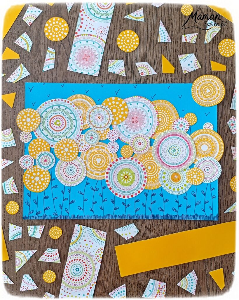 Créer un champ de fleurs Mandalas avec une boite de récup' : activité créative, récup' et manuelle enfants - Recyclage, surcyclage d'une jolie boîte en carton - Découpage des mandalas pour en faire des fleurs, collage, dessin - Décoration DIY Fait maison - Arts visuels et Bricolage facile - Thème fleurs, nature, printemps, jardin - Bricolage et décoration sympa et facile - Arts visuels maternelle et élémentaire - Cycles 1 et 2 - Créativité - tutoriel photos - mslf