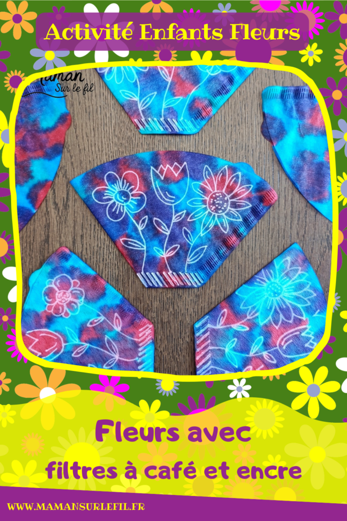 Fleurs avec des filtres à café et de l'encre : activité créative, peinture, dessins et manuelle enfants - Expérience magique grâce aux dessins faits au marqueur Peinture Posca blanc - Magie avec les fleurs qui apparaissent quand on dépose les gouttes d'encre à la pipette - Motricité fine - Décoration DIY Fait maison - Arts visuels et Bricolage facile - Thème fleurs, nature, printemps, jardin - Bricolage et décoration sympa et facile - Arts visuels maternelle et élémentaire - Cycles 1 et 2 - Créativité - tutoriel photos et vidéo - mslf