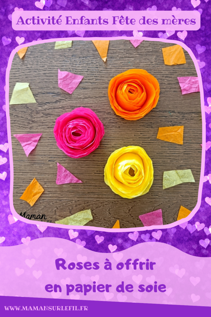 Fabriquer des roses à offrir pour la fête des mères avec des cercles de papier de soie : activité créative, récup' et manuelle enfants - Recyclage, surcyclage de papiers de soie pour la fleur et de rouleaux de papier toilette PQ en carton pour le support - Géométrie et cercles - Découpage et collage Cadeau DIY - Décoration DIY Fait maison - Arts visuels et Bricolage facile - Thème fleurs, nature, printemps, jardin, fête des grands-mères, mères, grands-pères, pères, amour, saint-valentin - Bricolage et décoration sympa et facile - Arts visuels maternelle et élémentaire - Cycles 1 et 2 - Créativité - tutoriel photos et vidéo - mslf