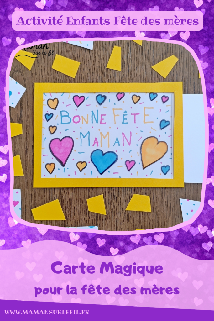Créer une carte magique pour la fête des mères : activité créative, dessin et manuelle enfants - Carte surprise avec message et couleurs qui apparaissent quand on tire sur une feuille - Cadeau DIY Fait maison à offrir pour la fête des mères, grands-mères, pères, grands-pères - Magie et technique ludique - Carte colorée, joyeuse pour la fête des mères ou des pères - Cadeau DIY - Décoration DIY Fait maison - Arts visuels et Bricolage facile - Thème amour, amitié, Saint Valentin, fête des grands-mères, mères, grands-pères, pères - Bricolage et décoration sympa et facile - Arts visuels maternelle et élémentaire - Cycles 1 et 2 - Créativité - tutoriel photos et vidéo - mslf