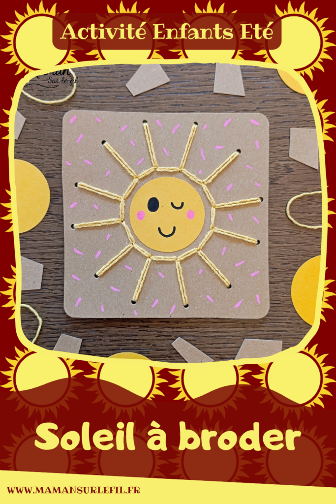 Créer un petit soleil mignon à broder : activité créative, récup' et manuelle enfants - Recyclage, surcyclage de carton - Trous, broderie avec fil ou laine - Dessin pour un visage mignon et kawai - Travail de la motricité fine et de la coordination Oeil-Main - Graphismes - Décoration DIY Fait maison - Arts visuels et Bricolage facile - Thème été, météo - Bricolage et décoration sympa et facile - Arts visuels maternelle et élémentaire - Cycles 1 et 2 - Créativité - tutoriel photos - mslf