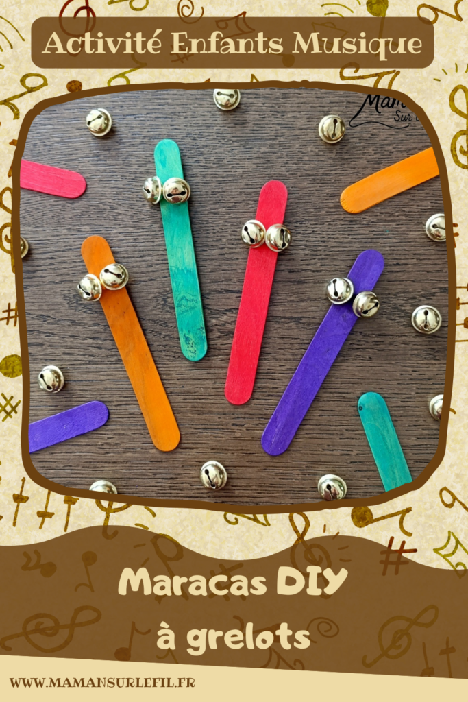 Fabriquer des maracas DIY à grelots : activité créative, récup' et manuelle enfants - Recyclage, surcyclage de bâtonnets de glace en bois - Gros bâtonnets colorés, fils chenille et grelots - Bricolage rapide et facile - Décoration DIY Fait maison - Arts visuels et Bricolage facile - Thème fête de la musique, instruments de musique fait maison, été - Bricolage et décoration sympa et facile - Arts visuels maternelle et élémentaire - Cycles 1 et 2 - Créativité - tutoriel photos et vidéos - mslf