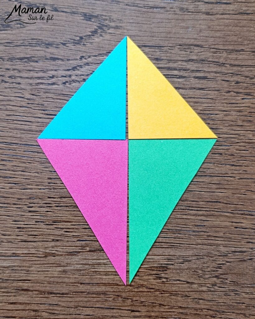 Créer des cerfs-volants tout en couleurs et graphismes : activité créative, papier et manuelle enfants - Découpage et collage de papier - Dessins et graphismes divers - Activité colorée et géométrique - Décoration DIY Fait maison - Arts visuels et Bricolage facile - Thème mer, océans, plage, été, vacances, loisirs - Bricolage et décoration sympa et facile - Arts visuels maternelle et élémentaire - Cycles 1 et 2 - Créativité - tutoriel photos - mslf