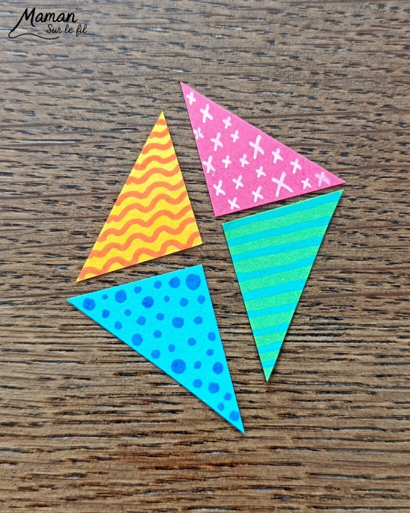 Créer des cerfs-volants tout en couleurs et graphismes : activité créative, papier et manuelle enfants - Découpage et collage de papier - Dessins et graphismes divers - Activité colorée et géométrique - Décoration DIY Fait maison - Arts visuels et Bricolage facile - Thème mer, océans, plage, été, vacances, loisirs - Bricolage et décoration sympa et facile - Arts visuels maternelle et élémentaire - Cycles 1 et 2 - Créativité - tutoriel photos - mslf