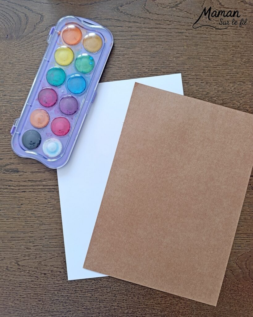 Créer un château de sable avec du papier Kraft froissé : activité créative, papier, peinture et manuelle enfants - Froissage, découpage et collage de papier -Fond en bande de peinture façon aquarelle et peinture éclaboussée - Technique de peinture ludique - Dessins - Décoration DIY Fait maison - Arts visuels et Bricolage facile - Thème mer, océans, plage, été, vacances, loisirs - Bricolage et décoration sympa et facile - Arts visuels maternelle et élémentaire - Cycles 1 et 2 - Créativité - tutoriel photos et vidéo - mslf