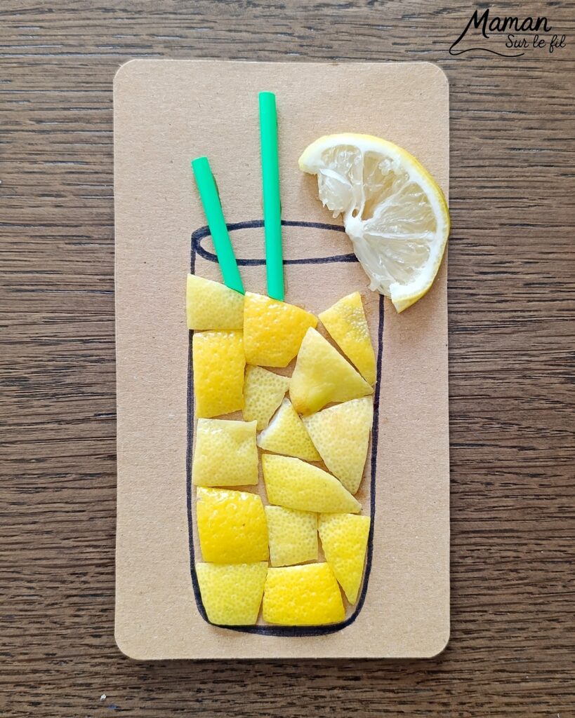 Créer des cocktails estivaux avec des citrons et des oranges : activité créative, nature, récup' et manuelle enfants - Recyclage, surcyclage de carton, de peaux de fruits, de citrons et d'oranges - Découpage, collage - Art Nature, Land art - Décoration DIY Fait maison - Arts visuels et Bricolage facile - Thème gourmandises, boissons, apéro, goûters, vacances, été - Bricolage et décoration sympa et facile - Arts visuels maternelle et élémentaire, adultes - Cycles 1 et 2 - Créativité - tutoriel photos - mslf