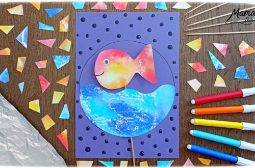 Fabriquer un poisson qui bouge dans son bocal : activité créative, peinture, récup' et manuelle enfants - Technique de Peinture avec papier aluminium, feutres, eau - Recyclage, surcyclage d'un pic à brochettes pour manipuler et faire bouger le poisson - Découpage, collage - Dessins et graphismes en noir pour le contraste - Décoration ey jeu DIY Fait maison - Arts visuels et Bricolage facile - Thème animaux marins, mer, océans, plage, été, 1er avril, poisson d'avril - Bricolage et décoration sympa et facile - Arts visuels maternelle et élémentaire - Cycles 1 ou 2 - Créativité - tutoriel photos et vidéo - mslf
