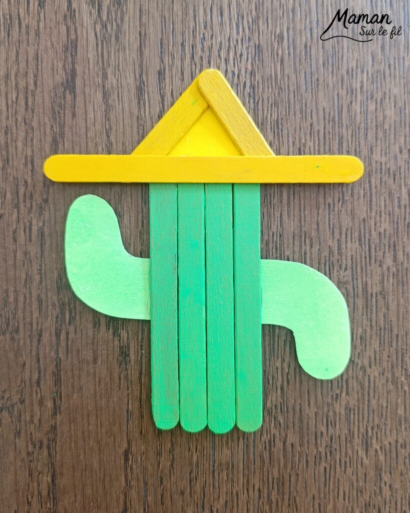 Fabriquer des cactus mexicains en récup' de bâtonnets de glace : activité créative et manuelle enfants - Recyclage, surcyclage de bâtonnets de glace en bois - Peinture avec gouache en stick - Bricolage, dessins, graphismes - Décoration DIY Fait maison - Arts visuels et Bricolage facile - Thème autour du monde, Amérique du Sud, Mexique, désert, été, vacances - Bricolage et décoration sympa et facile - Arts visuels maternelle et élémentaire - Cycles 1 et 2 - Créativité - tutoriel photos et vidéo - mslf