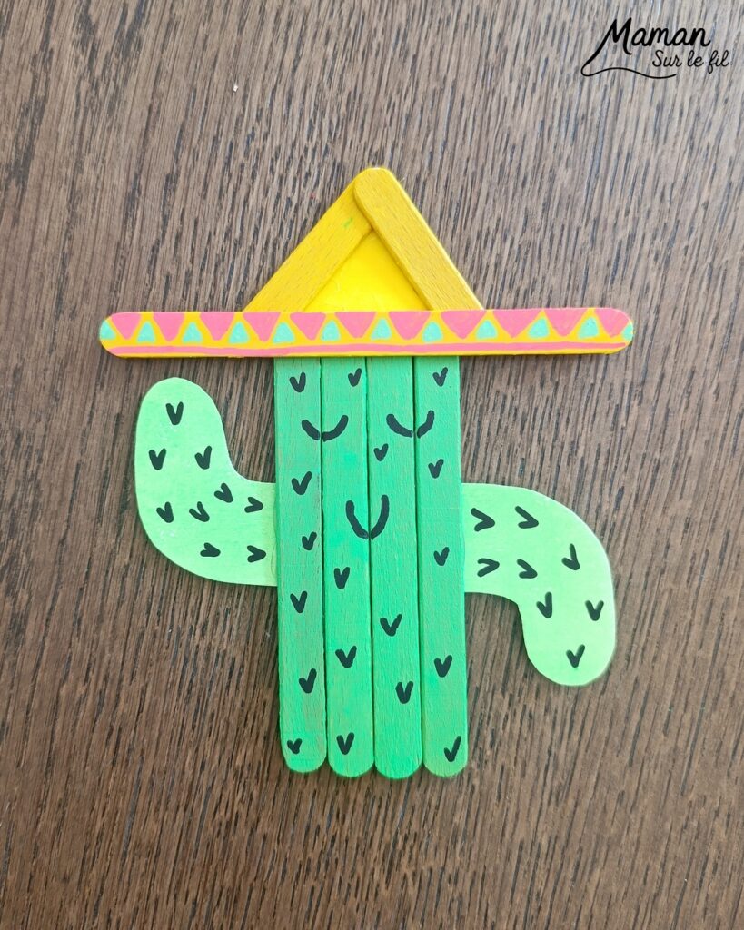Fabriquer des cactus mexicains en récup' de bâtonnets de glace : activité créative et manuelle enfants - Recyclage, surcyclage de bâtonnets de glace en bois - Peinture avec gouache en stick - Bricolage, dessins, graphismes - Décoration DIY Fait maison - Arts visuels et Bricolage facile - Thème autour du monde, Amérique du Sud, Mexique, désert, été, vacances - Bricolage et décoration sympa et facile - Arts visuels maternelle et élémentaire - Cycles 1 et 2 - Créativité - tutoriel photos et vidéo - mslf