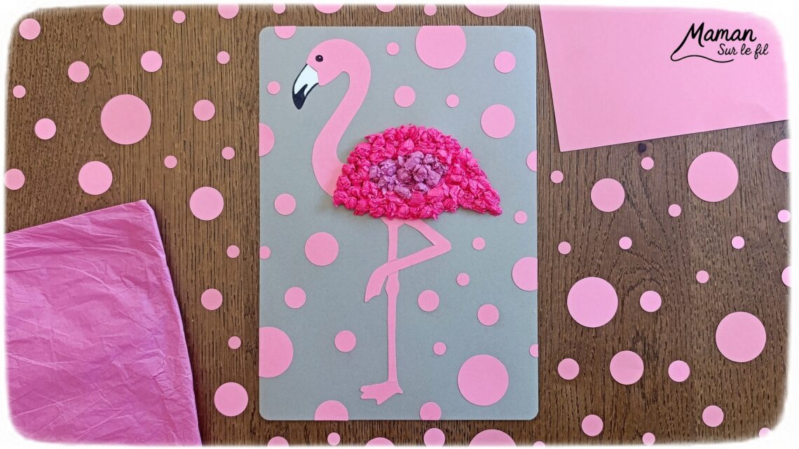 Créer un flamant rose avec des boules de papier de soie froissé : activité créative, récup' et manuelle enfants - Recyclage, surcyclage de papier de soie ou de papier crépon -Déchirage et froissage en boules - Découpage et Collage de papier -Motricité fine - Fond avec des cercles découpés à la perforatrice - Arts visuels et Bricolage facile - Thème animaux, oiseaux, été, vacances - Bricolage et décoration sympa et facile - Arts visuels maternelle et élémentaire - Cycles 1 et 2 - Créativité - tutoriel photos - mslf