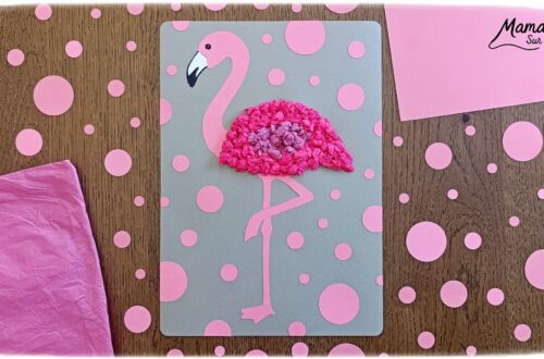 Créer un flamant rose avec des boules de papier de soie froissé : activité créative, récup' et manuelle enfants - Recyclage, surcyclage de papier de soie ou de papier crépon -Déchirage et froissage en boules - Découpage et Collage de papier -Motricité fine - Fond avec des cercles découpés à la perforatrice - Arts visuels et Bricolage facile - Thème animaux, oiseaux, été, vacances - Bricolage et décoration sympa et facile - Arts visuels maternelle et élémentaire - Cycles 1 et 2 - Créativité - tutoriel photos - mslf