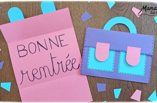 Créer une carte Cartable qui s'ouvre pour souhaiter une bonne rentrée : activité créative et manuelle enfants - Découpage, collage de papier - Ecriture - Carte ludique à offrir - Cadeau DIY Fait maison - Bricolage, décoration DIY Fait maison - Arts visuels et Bricolage facile - Thème Rentrée scolaire, matériel scolaire, école - Bricolage et décoration sympa et facile - Arts visuels maternelle et élémentaire - Cycles 1 et 2 - Créativité - tutoriel photos et vidéo - mslf