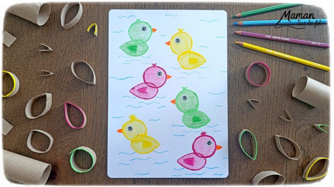 Peindre des petits canards avec des rouleaux de PQ en carton : activité créative, récup', peinture et manuelle enfants - Recyclage, surcyclage de rouleaux de papier toilette en carton - Peinture, coloriage et dessin - Crayons de couleur et gommettes pour les yeux - Arts visuels et Bricolage facile - Thème animaux de la ferme, campagne, oiseaux - Bricolage et décoration sympa et facile - Arts visuels maternelle et élémentaire - Cycles 1 et 2 - Créativité - tutoriel photos - mslf