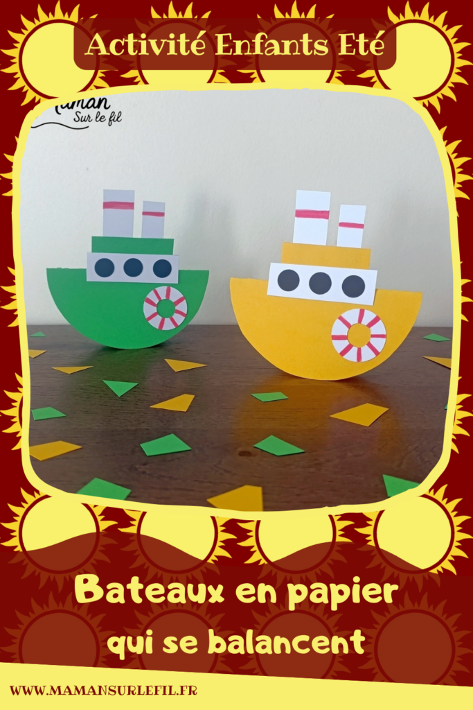 Fabriquer des bateaux en papier qui se balancent : activité créative et manuelle enfants - Découpage, collage de papier cartonnée - Perforatrice rond - Bricolage, dessins, graphismes - Culbuto, bateaux qui dansent - Jeu et Décoration DIY Fait maison - Arts visuels et Bricolage facile - Thème véhicules maritimes, bateaux, navires, océans, mer, été, vacances - Bricolage et décoration sympa et facile - Arts visuels maternelle et élémentaire - Cycles 1 et 2 - Créativité - tutoriel photos et vidéo - mslf