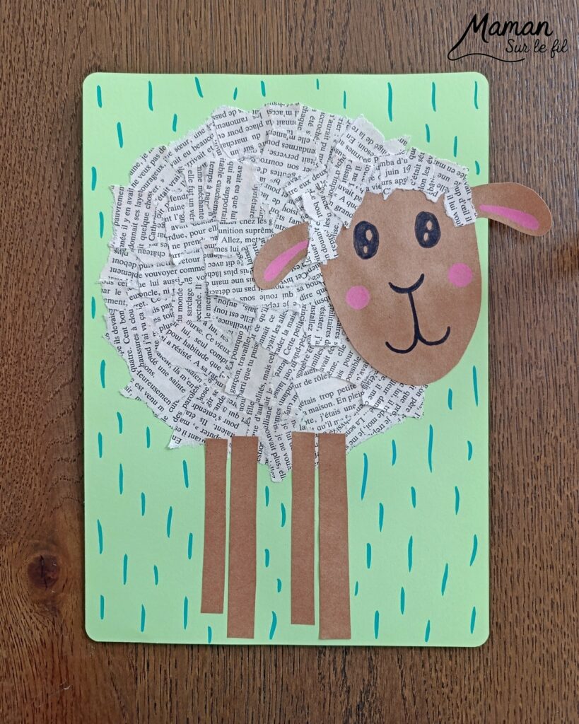 Créer un mouton en pages de livre déchirées : activité créative, récup' et manuelle enfants - Recyclage, surcyclage de vieux livres abîmés - Déchirage, découpage, collage de papier - Graphismes et dessin - Arts visuels et Bricolage facile - Thème animaux de la ferme, campagne - Bricolage et décoration sympa et facile - Arts visuels maternelle et élémentaire - Cycles 1 et 2 - Créativité - tutoriel photos - mslf