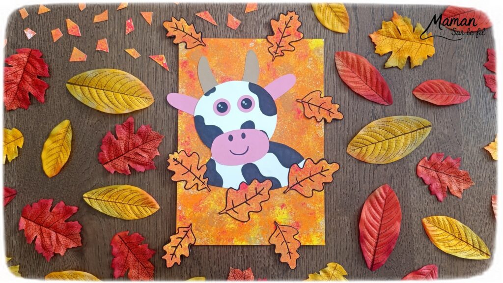 Créer une vache au milieu des feuilles d'automne et présentation des nouveaux hors-séries Salamandre : activité créative, peinture, collage et manuelle et lecture enfants - Fond en peinture à l'éponge dans des couleurs chaudes et automnales - Découpage des éléments de la vache et des feuilles - Dessin des détails et collage des éléments - Avis sur les magazines Hors-série Petite Salamandre, Salamandre Junior, Revue Salamandre parfaits pour 4 à 99 ans, amoureux de la nature et des animaux - Maternelle, Primaire, collège, lycée, adultes - 3 versions pour tout âge - Complet et qualitatif - Reportages, belles photos, BD, jeux, activités manuelles... - Bricolage et décoration DIY et facile - Bricolage Fait maison, décoration - Thème Forêts, Arbres, animaux des bois, automne, animaux de la ferme - Bricolage sympa et facile - Arts visuels Maternelle et cycle 2 - Maternelle et élémentaire - Créativité et lecture jeunesse - Cycle 1 ou 2 - tutoriel photos - mslf