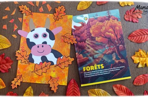 Créer une vache au milieu des feuilles d'automne et présentation des nouveaux hors-séries Salamandre : activité créative, peinture, collage et manuelle et lecture enfants - Fond en peinture à l'éponge dans des couleurs chaudes et automnales - Découpage des éléments de la vache et des feuilles - Dessin des détails et collage des éléments - Avis sur les magazines Hors-série Petite Salamandre, Salamandre Junior, Revue Salamandre parfaits pour 4 à 99 ans, amoureux de la nature et des animaux - Maternelle, Primaire, collège, lycée, adultes - 3 versions pour tout âge - Complet et qualitatif - Reportages, belles photos, BD, jeux, activités manuelles... - Bricolage et décoration DIY et facile - Bricolage Fait maison, décoration - Thème Forêts, Arbres, animaux des bois, automne, animaux de la ferme - Bricolage sympa et facile - Arts visuels Maternelle et cycle 2 - Maternelle et élémentaire - Créativité et lecture jeunesse - Cycle 1 ou 2 - tutoriel photos - mslf