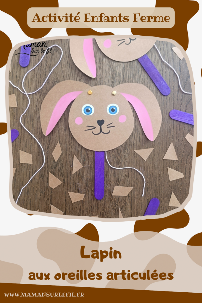 Fabriquer un lapin mignon aux oreilles articulées : activité créative, papier et manuelle enfants - Bricolage rigolo type marionnette - Découpage de papier - Récup', recyclage, surcyclage de bâtonnet de glace en bois - Articulation avec attaches parisiennes et fils / laine - Gommettes, dessin et coloriage - Arts visuels et Bricolage facile - Thème animaux de la ferme, campagne, pâques - Bricolage et décoration sympa et facile - Arts visuels maternelle et élémentaire - Cycles 1 et 2 - Créativité - tutoriel photos et vidéo - mslf