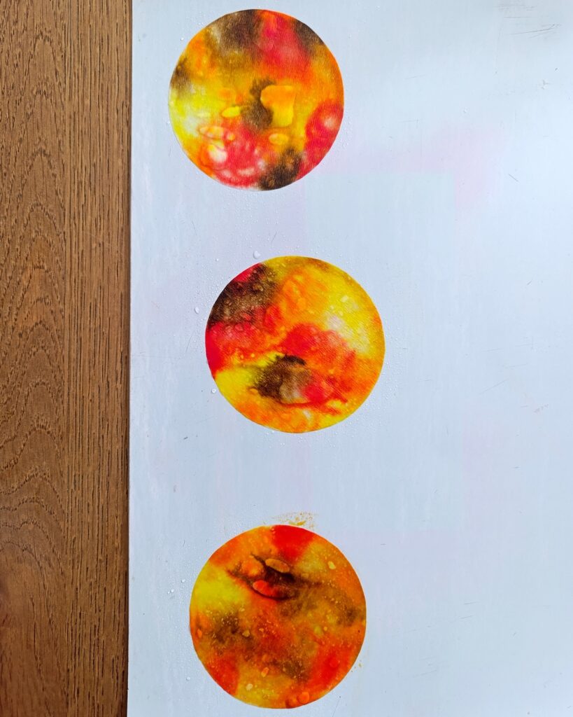 Créer une forêt et des arbres d'automne avec des filtres à café : activité créative, peinture et manuelle - Découpage de cercles dans les filtres à café - Gribouillage avec des feutres et pulvérisation d'eau sur les filtres à café - Couleurs automnales se mélangent pour créer des dégradés - Découpage et collage de papier pour les troncs - Dessins et graphismes - Couleurs chaudes et automnales - Bricolage et décoration DIY et facile - Bricolage Fait maison, décoration - Thème Forêts, Arbres, feuilles mortes, automne - Bricolage sympa et facile - Arts visuels Maternelle et cycle 2 - Maternelle et élémentaire - Créativité - Cycle 1 ou 2 - tutoriel photos et vidéo - mslf