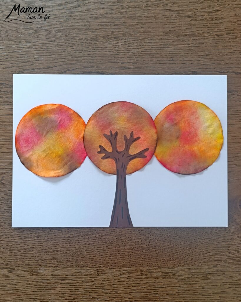 Créer une forêt et des arbres d'automne avec des filtres à café : activité créative, peinture et manuelle - Découpage de cercles dans les filtres à café - Gribouillage avec des feutres et pulvérisation d'eau sur les filtres à café - Couleurs automnales se mélangent pour créer des dégradés - Découpage et collage de papier pour les troncs - Dessins et graphismes - Couleurs chaudes et automnales - Bricolage et décoration DIY et facile - Bricolage Fait maison, décoration - Thème Forêts, Arbres, feuilles mortes, automne - Bricolage sympa et facile - Arts visuels Maternelle et cycle 2 - Maternelle et élémentaire - Créativité - Cycle 1 ou 2 - tutoriel photos et vidéo - mslf
