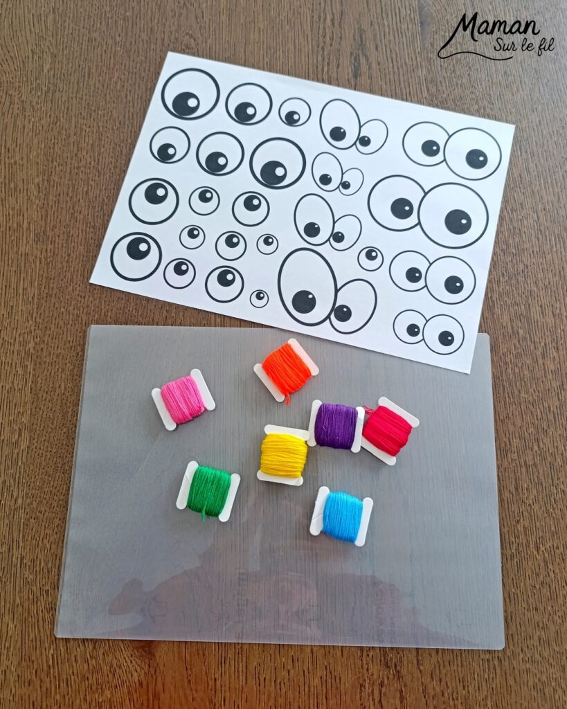 Créer des monstres colorés en laine plastifiée : activité créative, rigolote et manuelle - Laine, fils de broderie multicolores collé ou plastifié pour faire une forme aléatoire de monstres - Yeux rigolos découpés et collés pour finir - Découpage, collage - Tête de monstre rigolote - Bricolage et décoration DIY et facile - Bricolage Fait maison, décoration - Thème Halloween, monstres, créatures imaginaires et légendaires - Bricolage sympa et facile - Arts visuels Maternelle et cycle 2 - Maternelle et élémentaire - Créativité - Cycle 1 ou 2 - tutoriel photos et vidéo - mslf