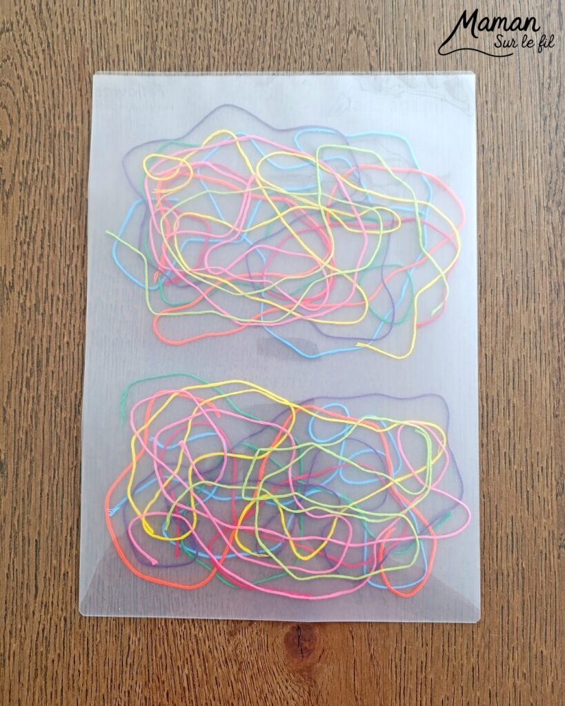 Créer des monstres colorés en laine plastifiée : activité créative, rigolote et manuelle - Laine, fils de broderie multicolores collé ou plastifié pour faire une forme aléatoire de monstres - Yeux rigolos découpés et collés pour finir - Découpage, collage - Tête de monstre rigolote - Bricolage et décoration DIY et facile - Bricolage Fait maison, décoration - Thème Halloween, monstres, créatures imaginaires et légendaires - Bricolage sympa et facile - Arts visuels Maternelle et cycle 2 - Maternelle et élémentaire - Créativité - Cycle 1 ou 2 - tutoriel photos et vidéo - mslf