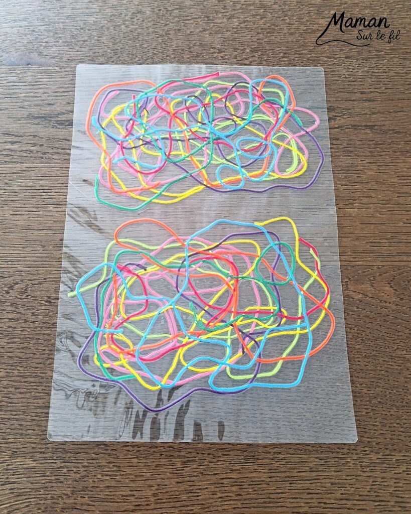 Créer des monstres colorés en laine plastifiée : activité créative, rigolote et manuelle - Laine, fils de broderie multicolores collé ou plastifié pour faire une forme aléatoire de monstres - Yeux rigolos découpés et collés pour finir - Découpage, collage - Tête de monstre rigolote - Bricolage et décoration DIY et facile - Bricolage Fait maison, décoration - Thème Halloween, monstres, créatures imaginaires et légendaires - Bricolage sympa et facile - Arts visuels Maternelle et cycle 2 - Maternelle et élémentaire - Créativité - Cycle 1 ou 2 - tutoriel photos et vidéo - mslf
