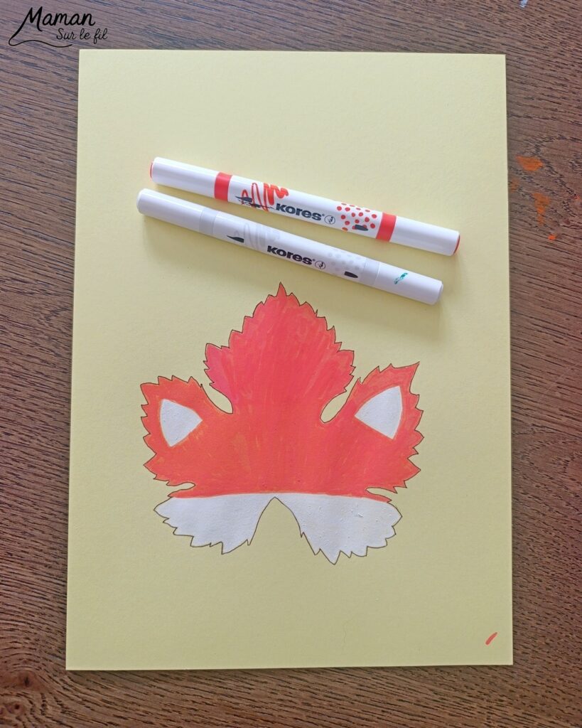 Dessiner un renard avec une feuille de vigne : activité créative, nature, dessin et manuelle - Land art - Utilisation de la nature dans les créations - Dessiner le contour d'une feuille de vigne et la colorier - Dessin, coloriage, découpage, collage - Tête de renard rigolote - Carte automnale - Bricolage et décoration DIY et facile - Bricolage Fait maison, décoration - Thème Animaux de la forêts, des bois de la campagne, automne - Bricolage sympa et facile - Arts visuels Maternelle et cycle 2 - Maternelle et élémentaire - Créativité - Cycle 1 ou 2 - tutoriel photos et vidéo - mslf